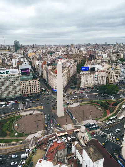 Vista panorâmica de Buenos Aires com o Obelisco e principais avenidas
