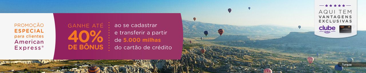 Promoção Smiles American Express - Bônus de 40% nas milhas